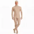 Ολόσωμη στολή zentai σε χρώμα σάρκας από ελαστικό spandex για αποκριάτικο πάρτι. - Παιδιά 120 / Στο χρώμα του δέρματος