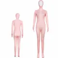 Pink spandex full body zentai suit stretchable Halloween costume catsuit size 165 - 110 / Pink - Unisex Open Face Bodysuit