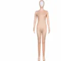 Nude full body spandex zentai suit bodysuit, size 165, unisex Halloween cosplay costume set. - 110 / Nude - Unisex Open Face Bodysuit