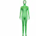 Green full body spandex zentai suit stretch bodysuit costume for adult party cosplaywear - Green - Unisex Open Face Bodysuit