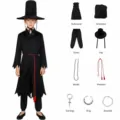 Set κουστουμιού cosplay κυνηγού δαιμόνων anime για παιδιά με παραδοσιακό καπέλο. - Ενήλικας 2XL / Στολή Σκηνής Boy Band με Μοτίβο