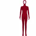 Red spandex full body zentai suit bodysuit for Halloween cosplay and dress up party size 165 - Burgundy - Unisex Open Face Bodysuit