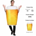 Divertido disfraz de taza de cerveza para hombre, traje de cosplay de Halloween de espuma. - Talla Única Niño