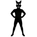 Costume de loup noir cosplay combinaison intégrale effrayant animal Halloween bodysuit pour adultes - 110 / Combinaison loup noir