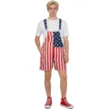 American flag overall shorts patriotic festival printed costume short bibs outfit - Kids 150 / National Flag Couple Overalls Shorts
