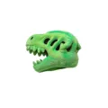 Green plush dinosaur skull headwear wearable costume prop for Halloween cosplay party. - Green Single Skull Without Skeleton