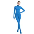 Blue full-body zentai suit tight catsuit variant for dance and performance wear. - 110 / Sky Blue