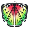 Butterfly wing cloak costume shawl for Halloween party dance festival colorful accessory wear - Adult Tied Big Butterfly / Butterfly Rose Red Yellow Green