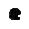 Black plush dinosaur skull hair claw clip, cute skeleton hair accessory for Halloween. - Black Single Skull Without Skeleton