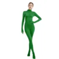 Green full body zentai bodysuit, stretch spandex tight dance costume for Halloween performance. - 110 / Green