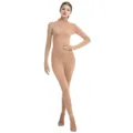 Solid flesh-colored full-body zentai bodysuit, stretch milk silk dance and performance wear. - 110 / Nude