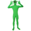 Disfraz de traje zentai de extraterrestre verde para fiesta de cosplay de halloween. - Niños 150 / Conjuntos / Alienígena Verde
