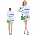 Costume de brique de lait drôle pour adultes et enfants, déguisement de fête original. - Taille unique / Hauts