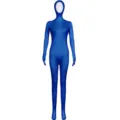 Blue full body spandex zentai suit stretchy bodysuit for stage performance cosplay wear - Blue