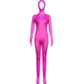 Pink full body spandex zentai suit open face bodysuit costume for stage performance party - Rose Red