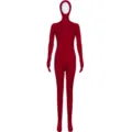 Red full body zentai suit open face spandex bodysuit for Halloween stage performance party. - Burgundy