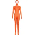 Orange full body zentai suit open face bodysuit costume for stage performance party wear - Orange