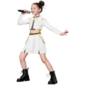 Kids K-POP Stage Performance Outfit White Crop Jacket Pleated Skirt Dance Costume - Demon Hunter Stage Outfit B 3-Piece Set