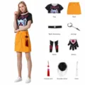 K-POP girl group cosplay costume set including top skirt accessories for stage performance. - Adult S / Top And Bottom