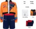 Kids Rumi cosplay costume set 130cm, orange jacket, inner shirt and shorts for girls. - 120cm