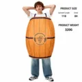 Halloween wine barrel cosplay costume funny novelty party dress for adults holiday event. - One Size / Wine Barrel