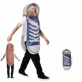 Halloween funny giant canvas shoe costume couple hilarious party performance outfit size 113 - One Size / Blue Full Set