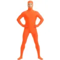 Orange spandex full body Zentai bodysuit stretchy Halloween cosplay costume for adult men - 110 / Orange