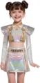 Kids K-POP Cosplay Costume Iridescent White Stage Outfit Detailed View For Girls - Kids 110cm / Zoe
