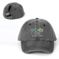 Distressed grey ponytail baseball cap with pool hair dont care print for outdoor casual wear. - Adjustable / Black