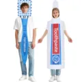 Funny Halloween Toothpaste and Toothbrush Couple Cosplay Costume Stage Outfit SKU - One Size / Set / Toothpaste + Toothbrush Set