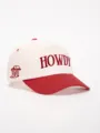 Red and white baseball cap with HOWDY embroidery and cowboy boot detail. Adjustable casual hat. - Adjustable / Beige and Red