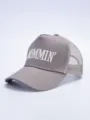Graue bestickte MOMMIN Trucker Cap mit atmungsaktivem Mesh und stylischem Design. - Verstellbar / Grau