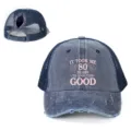 Gorra de béisbol de mezclilla desgastada para coleta con gráfico de 80 cumpleaños. - Ajustable / Azul Marino
