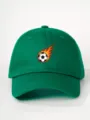 Gorra de béisbol verde con estampado de balón en llamas, elegante y ajustable. - Ajustable / Verde oliva