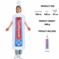 Funny Toothpaste Costume Novelty Cosplay Outfit Halloween Stage Performance Party Dress White - One Size / Dresses / Toothpaste Costume