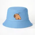 Süßer Capybara Druck Anglerhut für Damen Herren lässig Sommer Outdoor Sonnenschutz Hut - Einheitsgröße / Denim-Blau