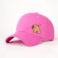 Rosa Kappe mit Wasserschwein Motiv, verstellbare Baseball Cap für Outdoor und Freizeit. - Verstellbar / Hellrosa