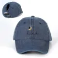 Jeans Zopf Baseballcap mit süßem Bienen Druck und kind Text Detail für Outdoor Freizeit. - Verstellbar / Marineblau