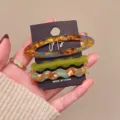 Tortoise shell and green wave acetate hair clip set, chic side hairpin for women styling. - Blue-Green Hair Clip 3-Piece Set (Acetate)