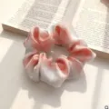 Pink plaid organza hair scrunchie, elegant hair tie for women and daily cute fashion accessories. - Vitality Pink Check