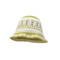Handmade crochet bucket hat with hollow-out color block design, stylish and sun-shading. - M (56-58cm) / Hollow Color Block - Beige