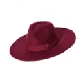 Κλασικό γυναικείο καπέλο fedora από τσόχα με κορδέλα για φθινόπωρο και χειμώνα. - M (56-58cm) / Μπορντό