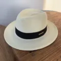 Sombrero fedora de paja de verano para hombre y mujer, cinta negra clásica protección solar. - Cinta Negra Fedora / Crema