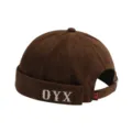 Gorro docker de pana para hombre y mujer, bordado de letras retro streetwear miki cap. - M (56-58cm) / Café