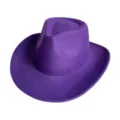 Detailed view of the purple felt western cowboy hat, classic fedora style for autumn. - M (56-58cm) / Purple