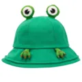 Cute green frog bucket hat with 3D eyes and funny hands design for women and men daily wear. - M (56-58cm) / Green Frog