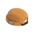 Vintage brown docker cap miki hat street style adjustable retro sailor hat for men women - M (56-58cm) / Turmeric