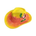 Weihnachts Graffiti Cowboyhut mit Weihnachtsmann Druck, Party Kostümhut für Damen. - M (56-58cm) / Gelber Weihnachtsmann-Zylinder