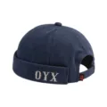 Gorra docker azul oscuro con letras bordadas, sombrero hip-hop streetwear sin ala. - M (56-58cm) / Azul marino