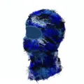 Cagoule tricotée bleue effilochée, masque facial de fête coupe-vent ski extérieur drôle. - M (56-58cm) / Camouflage Bleu